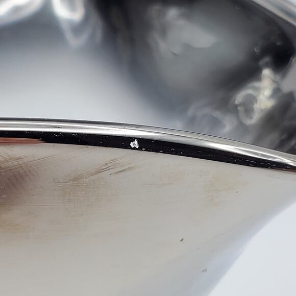 Dorothy Thorpe Silver Fade Glass Bowl Small Footed Tri Corner Dish MCM Decor - Picture 7 of 10